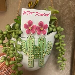 Betsy Johnson cactus flower earrings